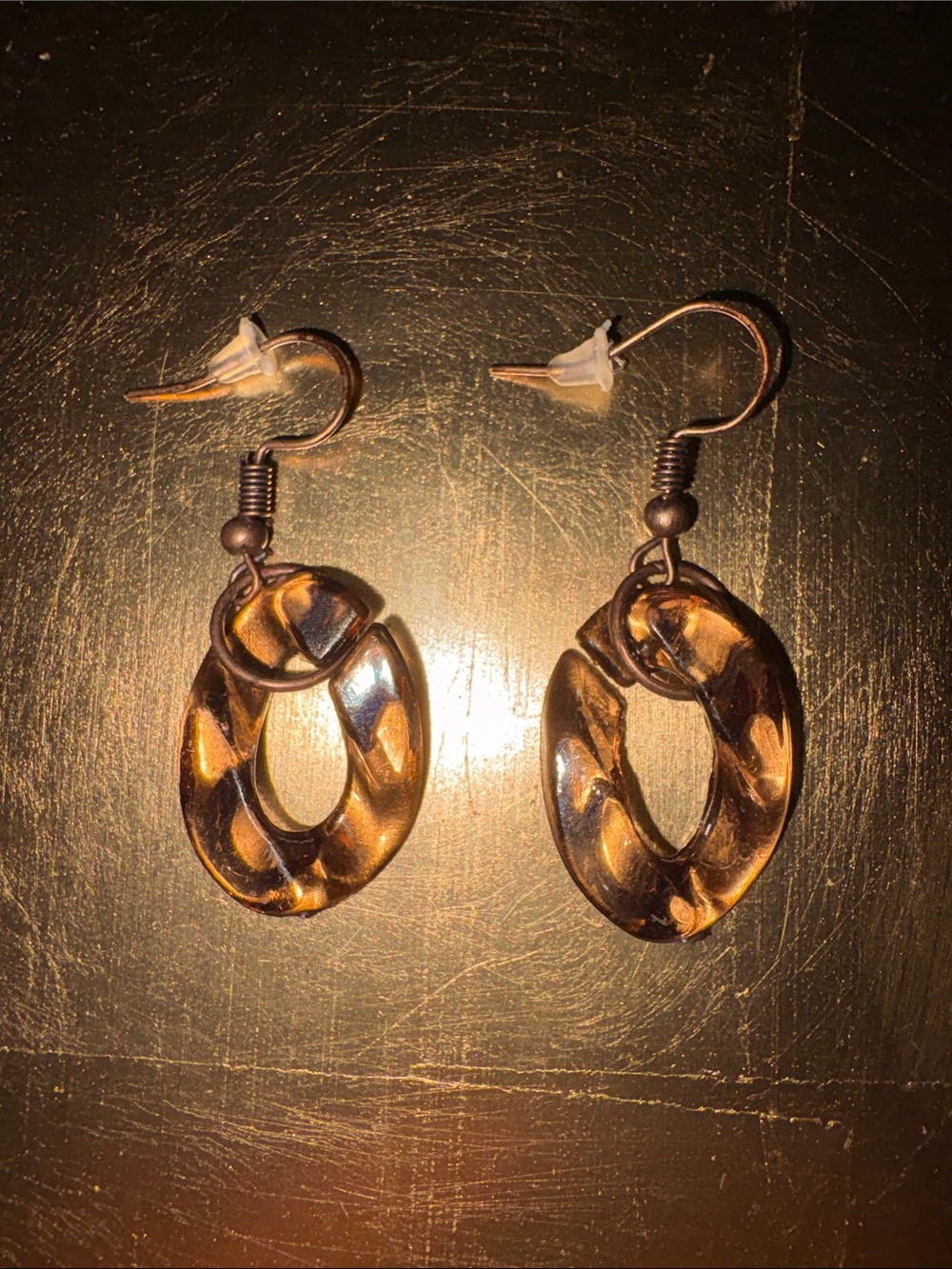 Women’s Amber Brown Oval Drop Earrings